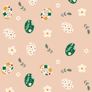 Oeufs fleuris sur fond pastel de Pâques